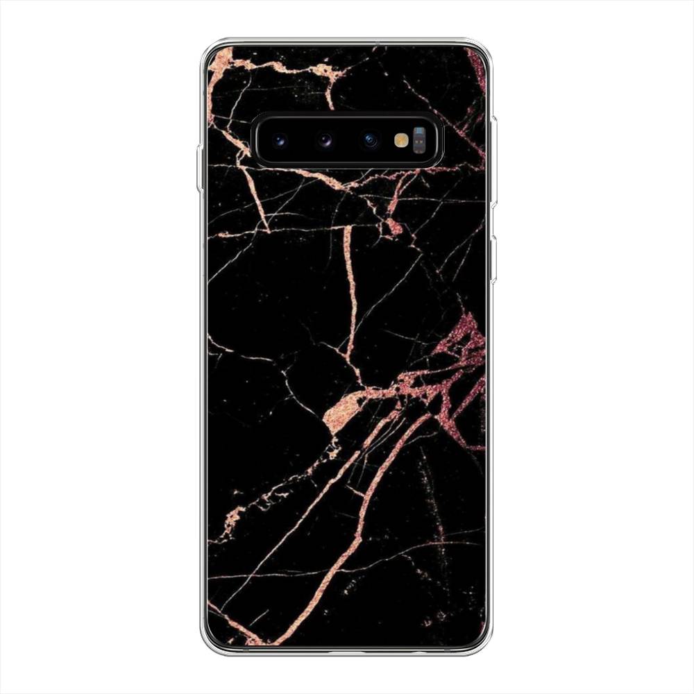 фото Силиконовый чехол "мрамор розовое золото" на samsung galaxy s10 + awog