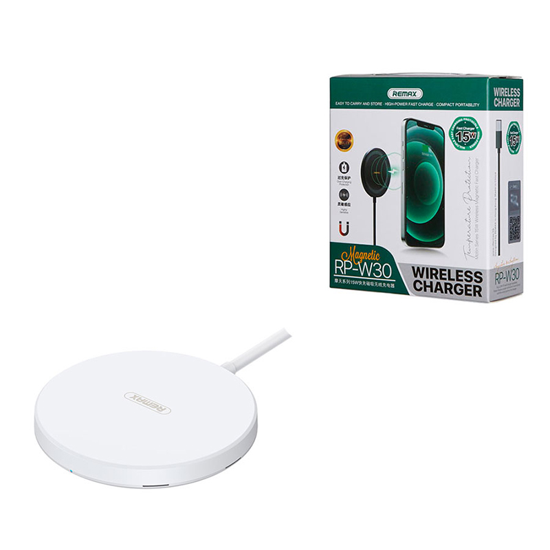 

Беспроводное зарядное устройство Remax RP-W30 MagSafe (белое)