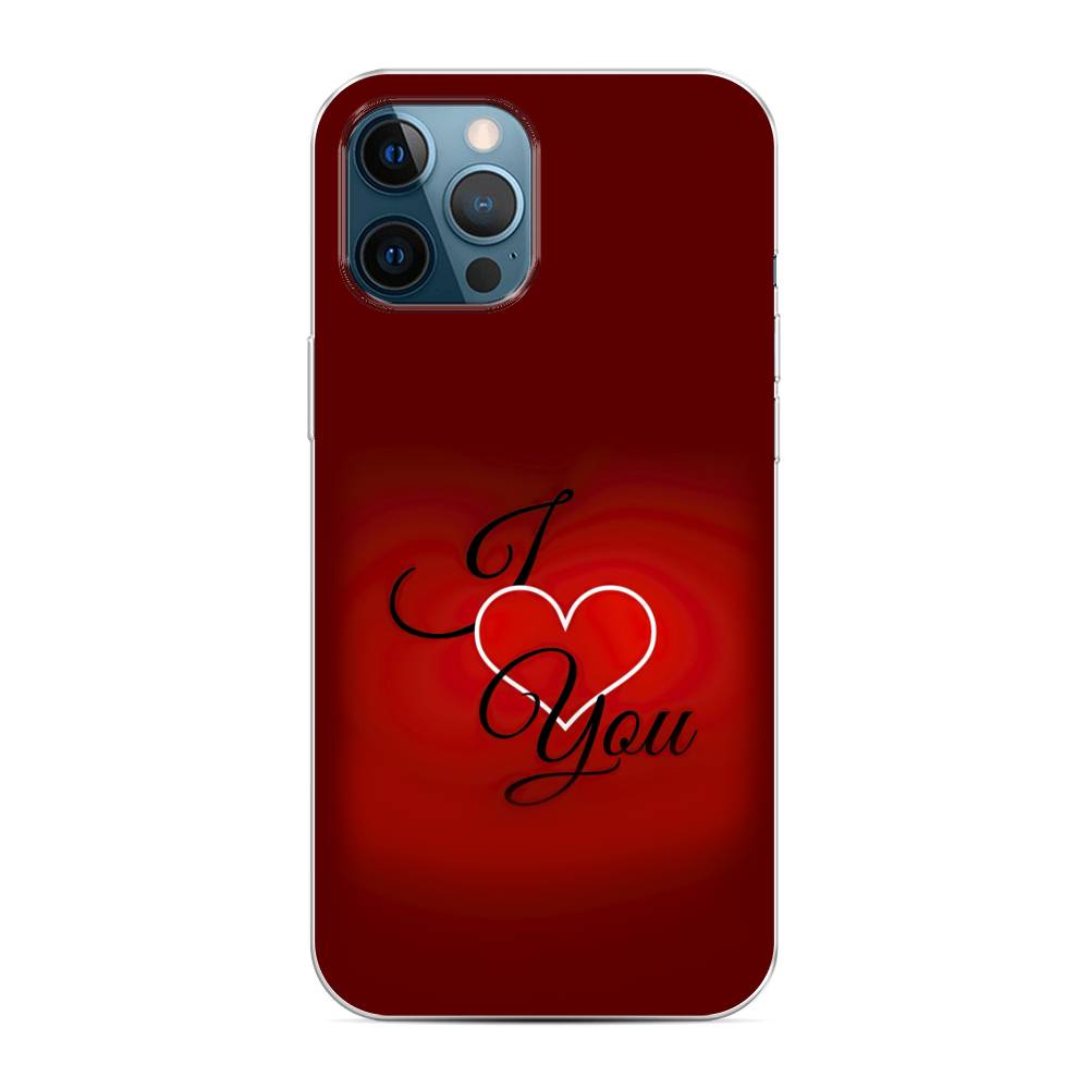 фото Силиконовый чехол "i love you 3" на apple iphone 12 pro max awog