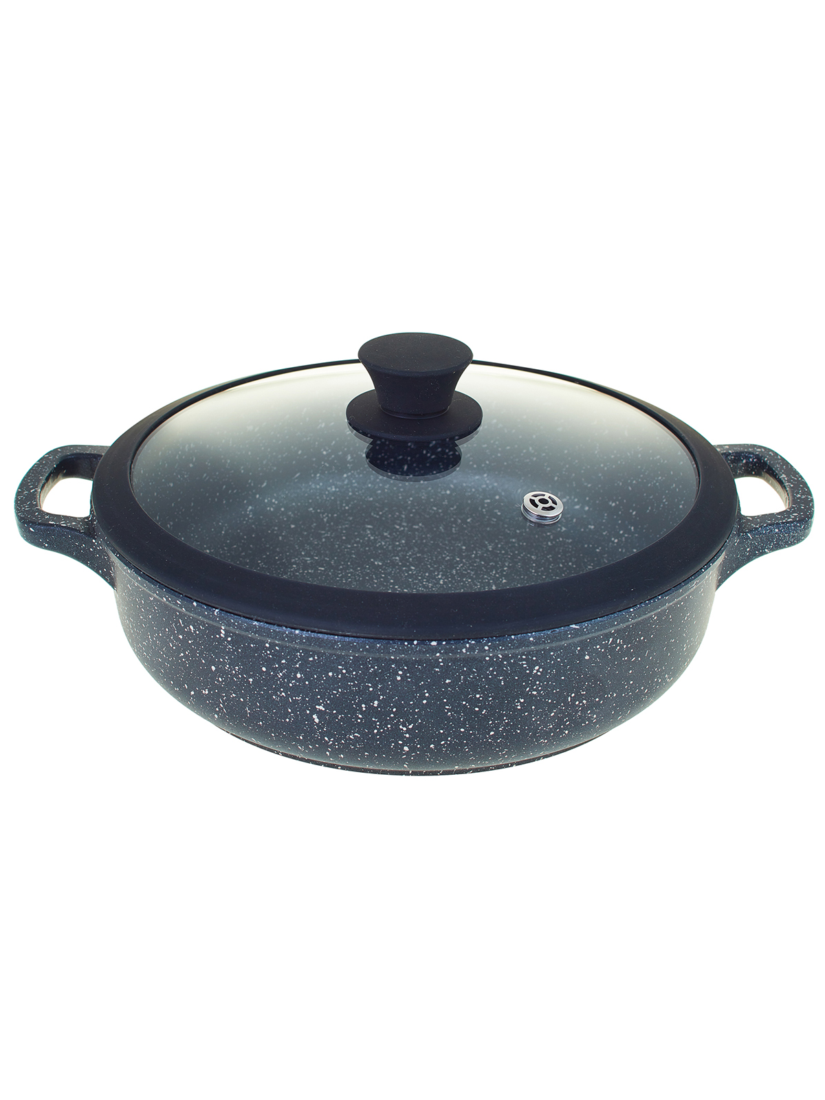 

Жаровня с крышкой алюминиевая Традиция Гранит 24 см, Синий