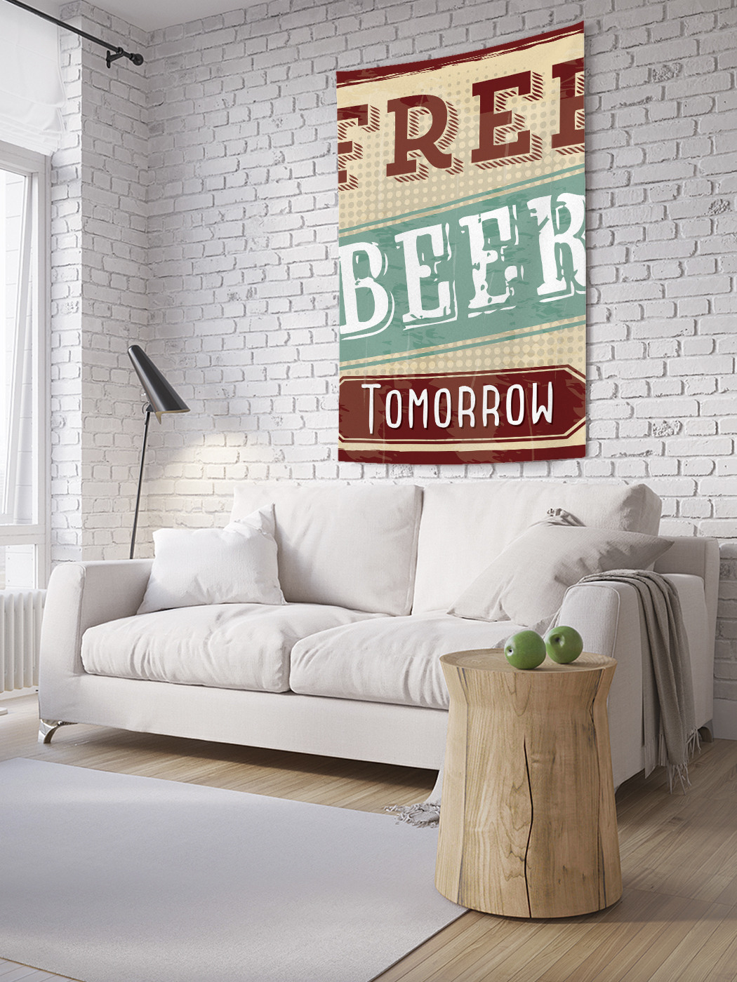 

Вертикальное фотопанно на стену JoyArty Завтра бесплатное пиво 100x150 см, Завтра бесплатное пиво