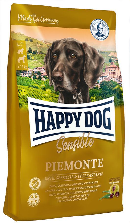 фото Сухой корм для собак happy dog supreme piemonte с уткой и каштаном, 1 кг