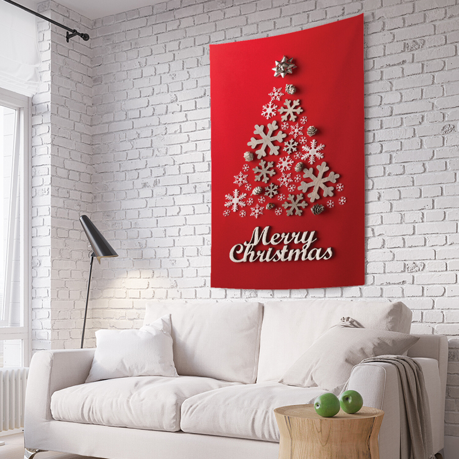 

Вертикальное фотопанно на стену JoyArty Елочка из снежинок 150x200 см, Елочка из снежинок