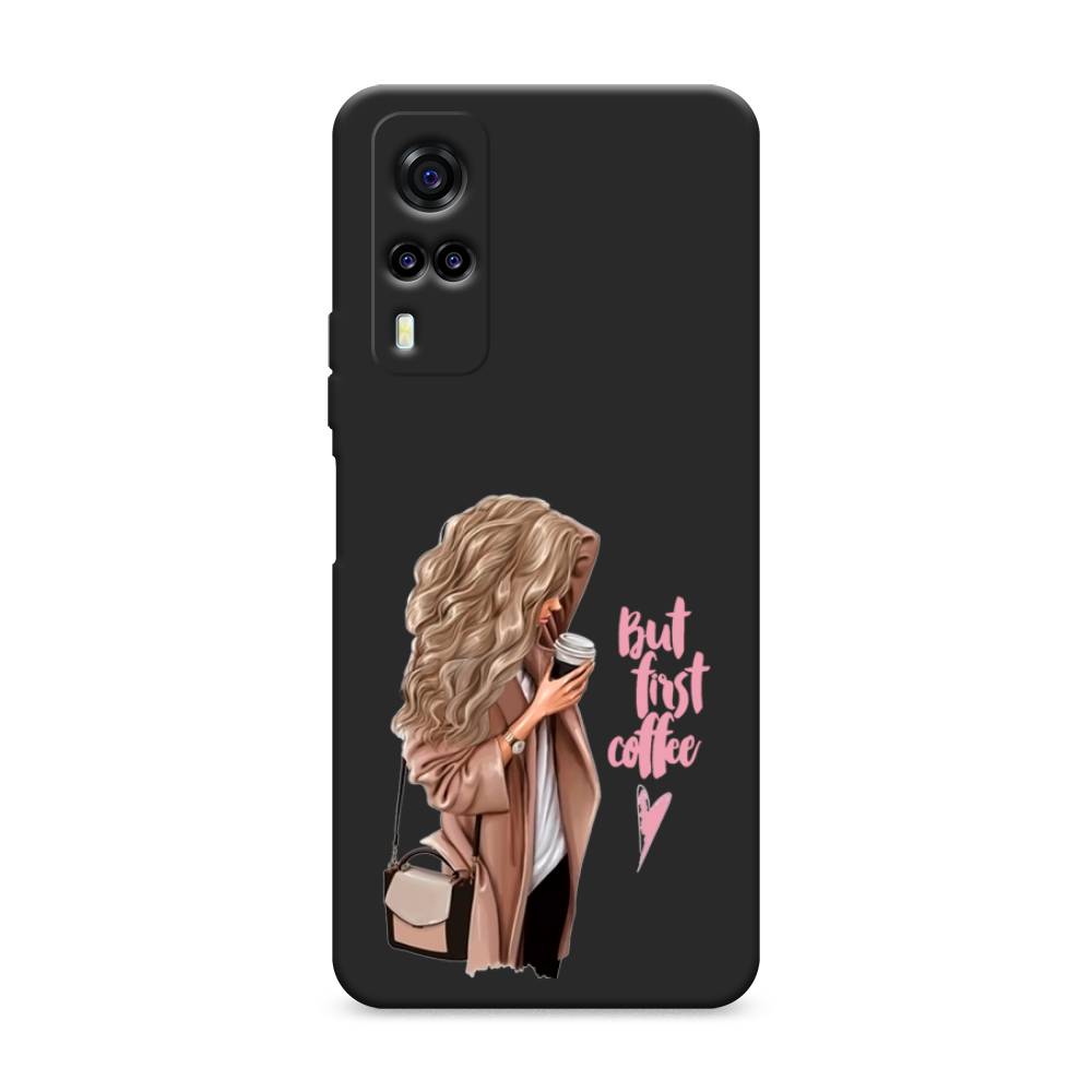 

Матовый силиконовый чехол "Девушка с кофе" на Vivo Y31, Девушка с кофе