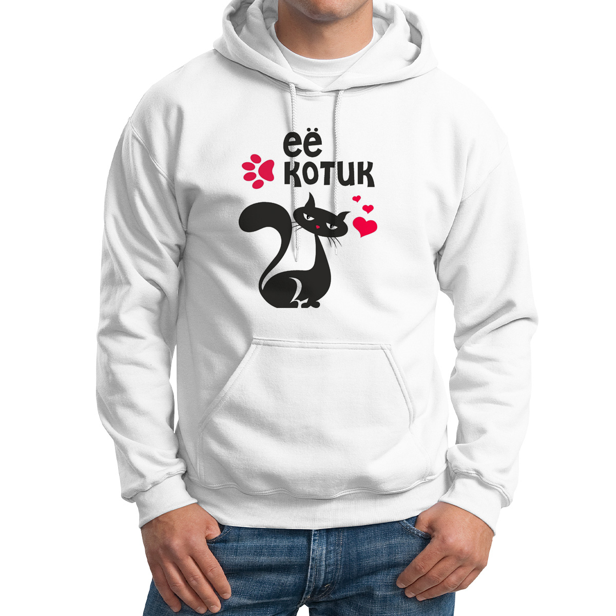 

Худи унисекс CoolPodarok ее котик есть пара белое 58 RU, Белый, M0114068
