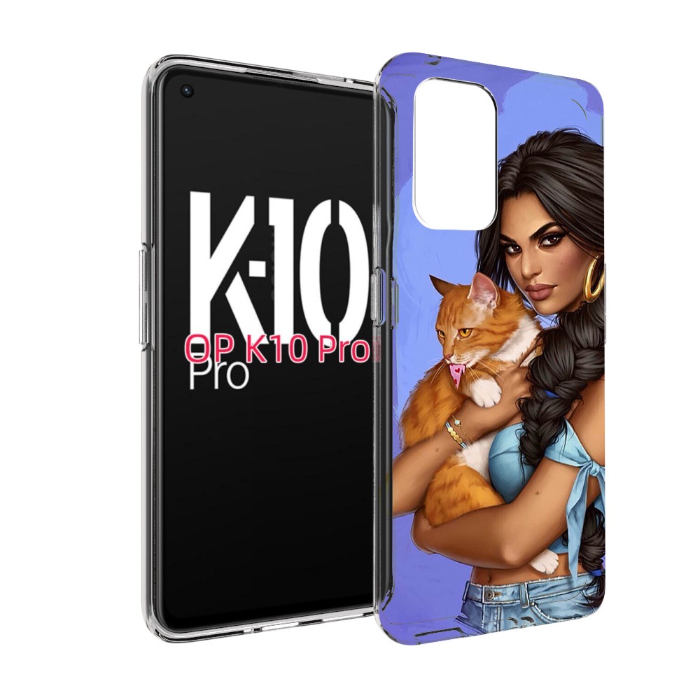 

Чехол MyPads девушка-красивая-с-синим-фоном женский для OPPO K10 Pro, Прозрачный, Tocco