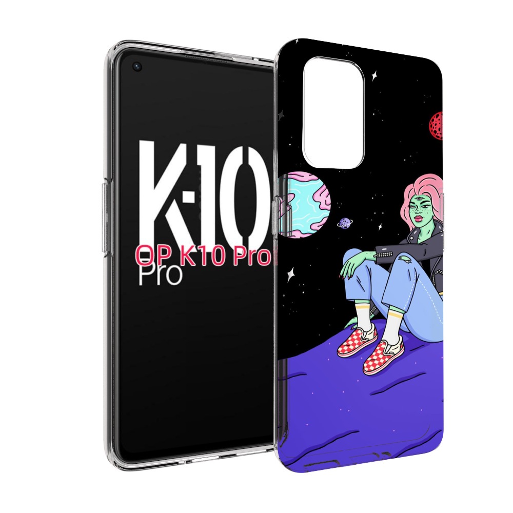 

Чехол MyPads девушка-на-луне-мультик для OPPO K10 Pro, Прозрачный, Tocco