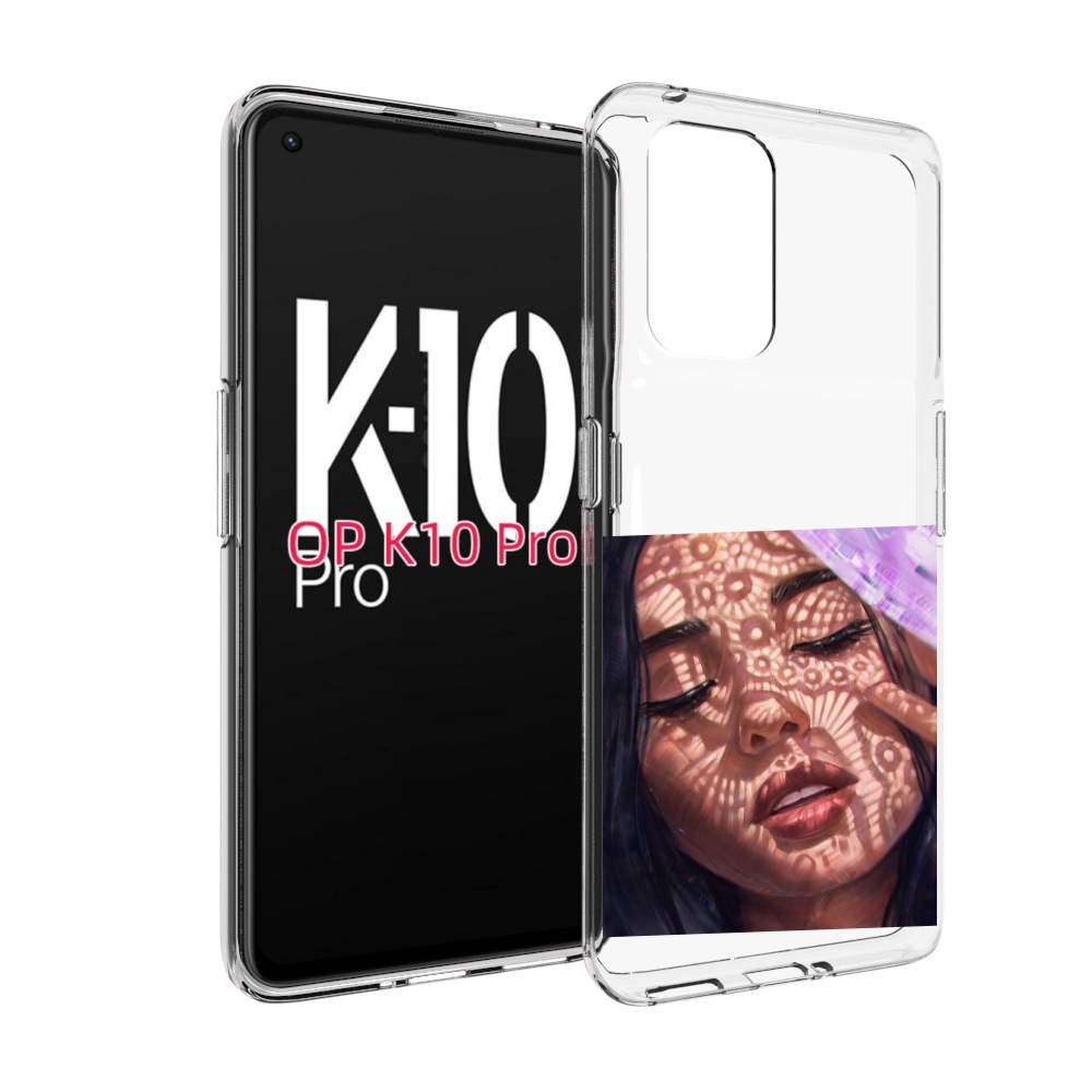 

Чехол MyPads девушка-под-кружевами женский для OPPO K10 Pro, Прозрачный, Tocco