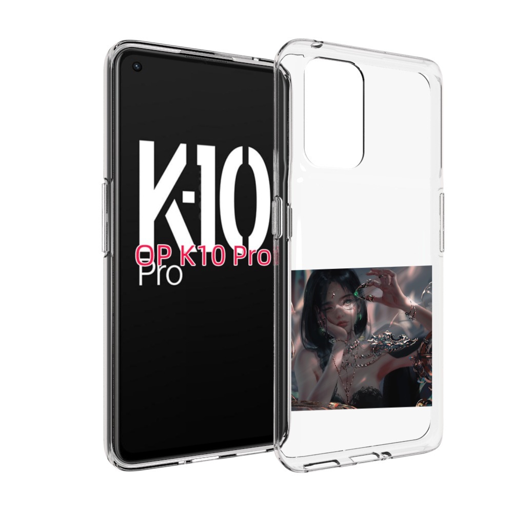 

Чехол MyPads девушка-с-алмазом для OPPO K10 Pro, Прозрачный, Tocco