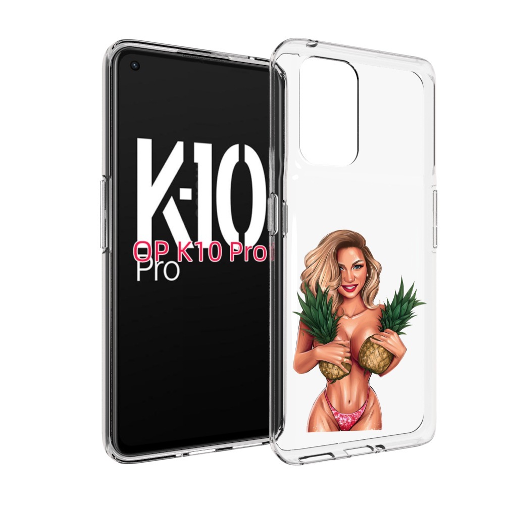 

Чехол MyPads девушка-с-ананасами женский для OPPO K10 Pro, Прозрачный, Tocco