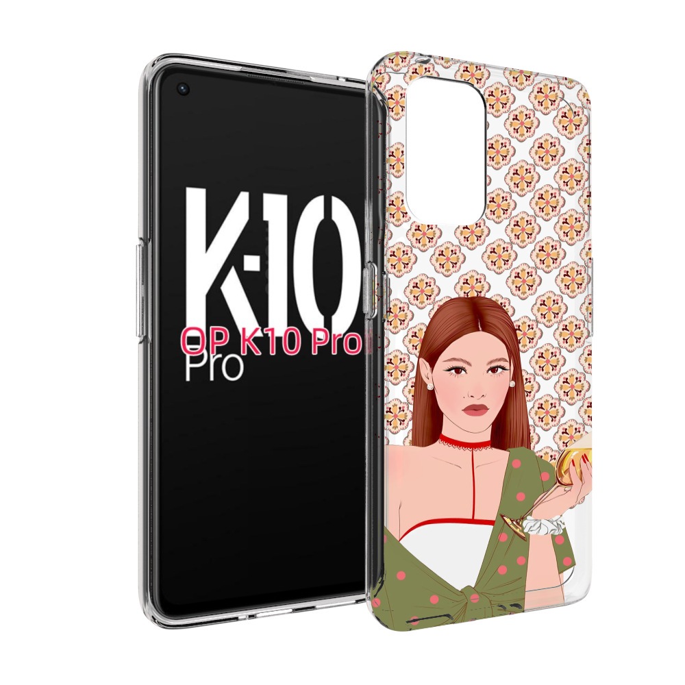 

Чехол MyPads девушка-с-вином-рисунок женский для OPPO K10 Pro, Прозрачный, Tocco