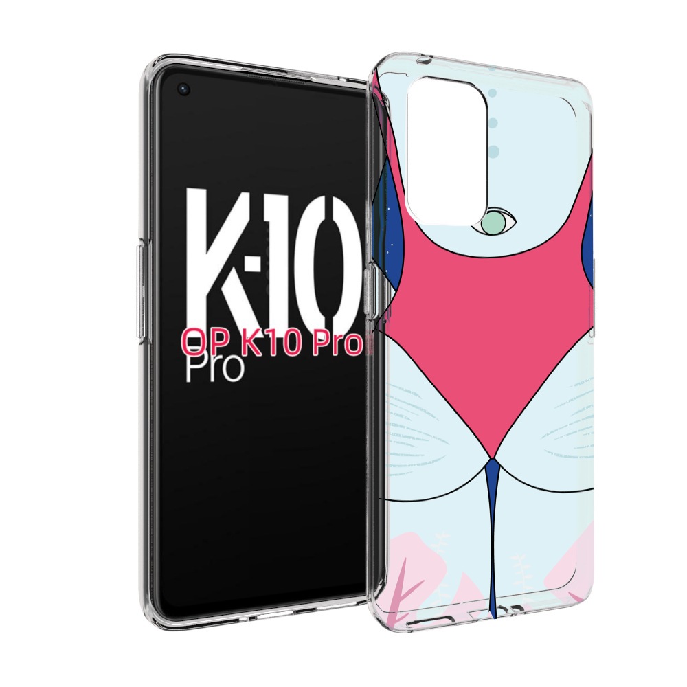 

Чехол MyPads девушка-с-глазом-на-спине для OPPO K10 Pro, Прозрачный, Tocco