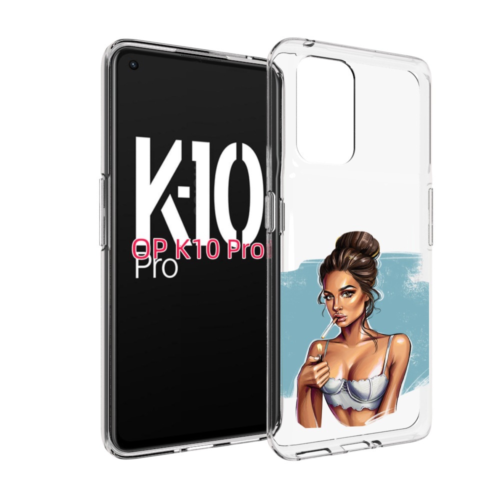 

Чехол MyPads девушка-с-зажигалкой для OPPO K10 Pro, Прозрачный, Tocco
