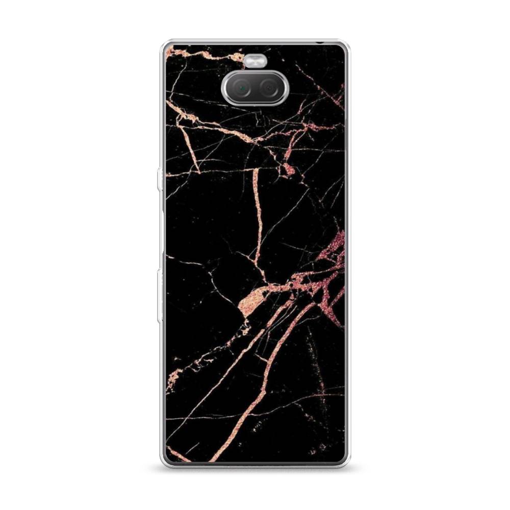 фото Силиконовый чехол "мрамор розовое золото" на sony xperia xa3 awog