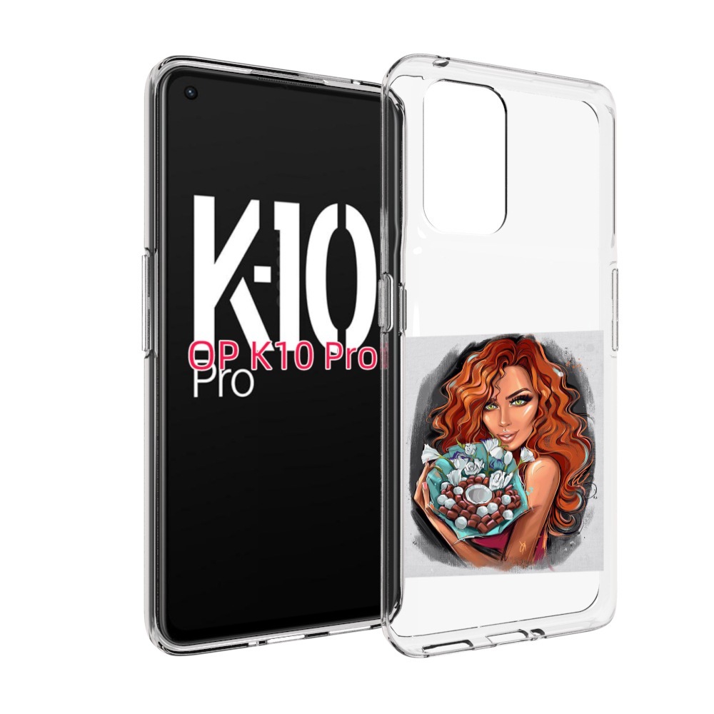 

Чехол MyPads девушка-с-кокосовым-букетом женский для OPPO K10 Pro, Прозрачный, Tocco