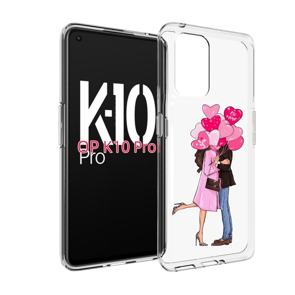 

Чехол MyPads девушка-с-парнем-сердечки женский для OPPO K10 Pro, Прозрачный, Tocco