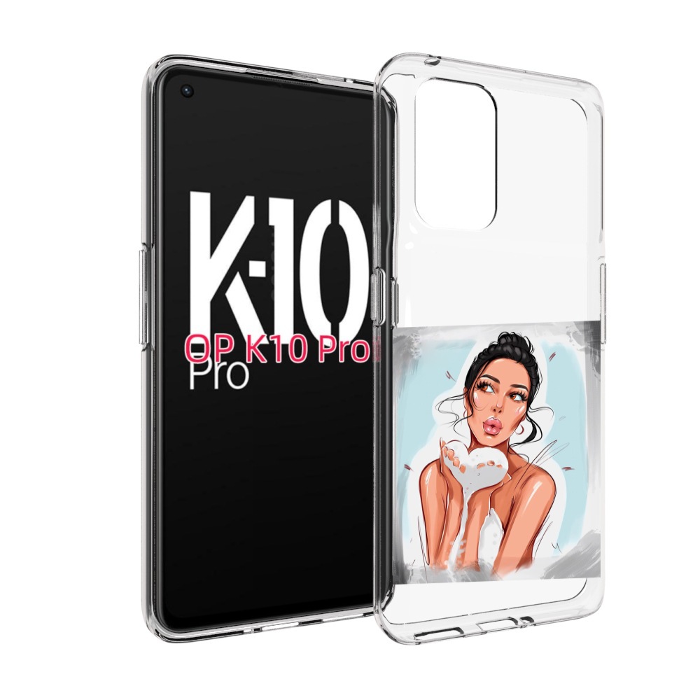 

Чехол MyPads девушка-с-пеной женский для OPPO K10 Pro, Прозрачный, Tocco