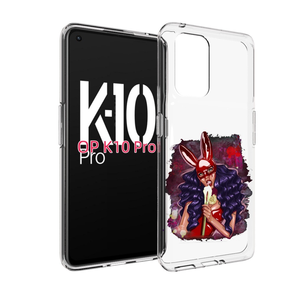 

Чехол MyPads девушка-с-текучей-маской женский для OPPO K10 Pro, Прозрачный, Tocco