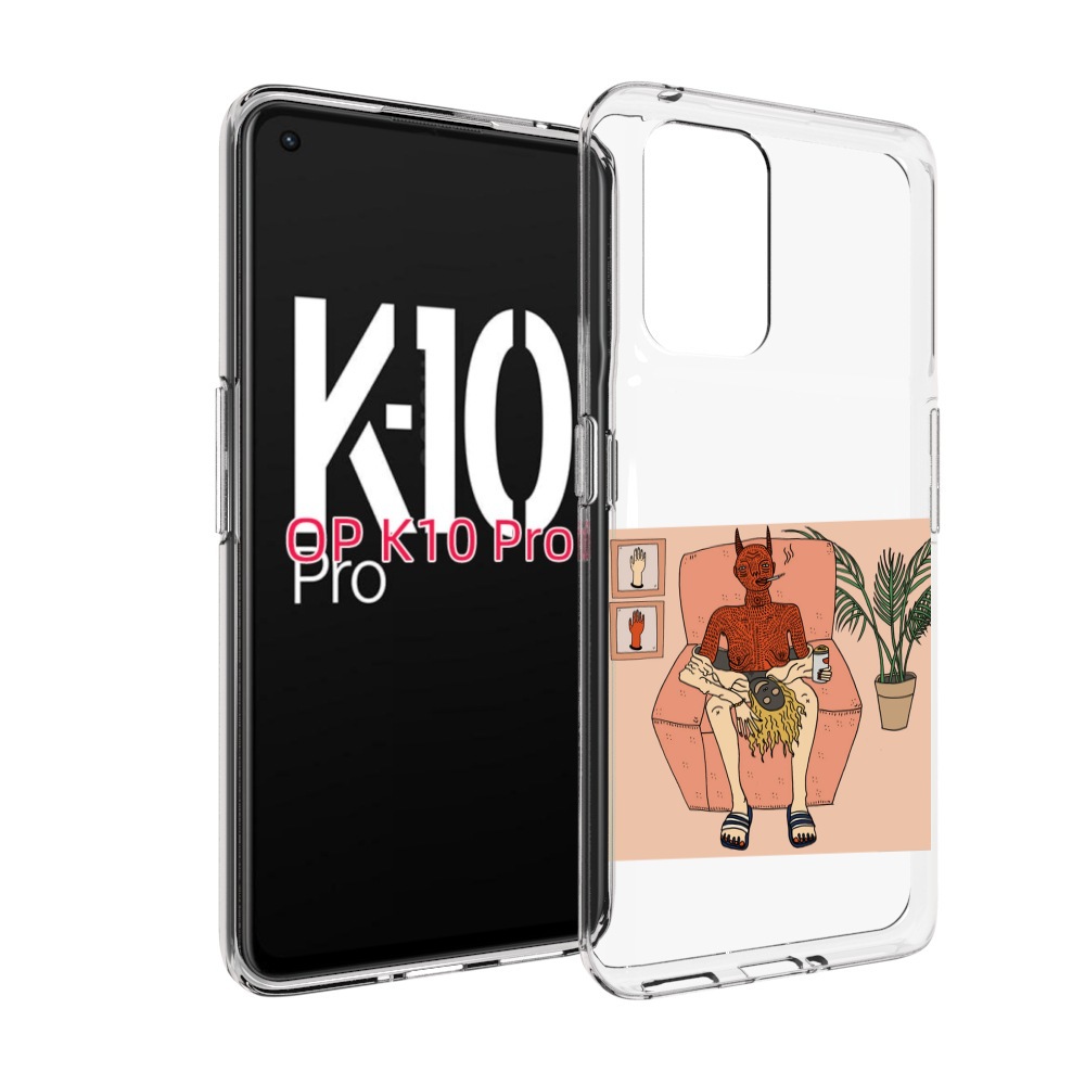 

Чехол MyPads девушка-сняла-кожу для OPPO K10 Pro, Прозрачный, Tocco
