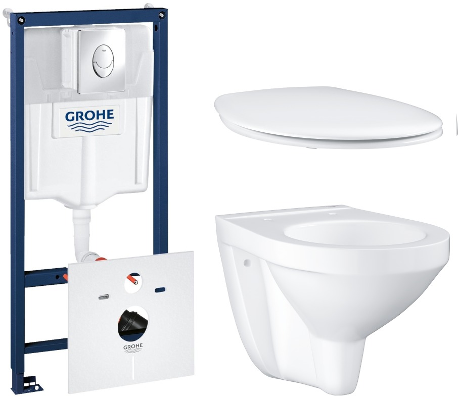 

Комплект инсталляции GROHE Bau Ceramic с унитазом и сиденьем с микролифтом (NW0107)