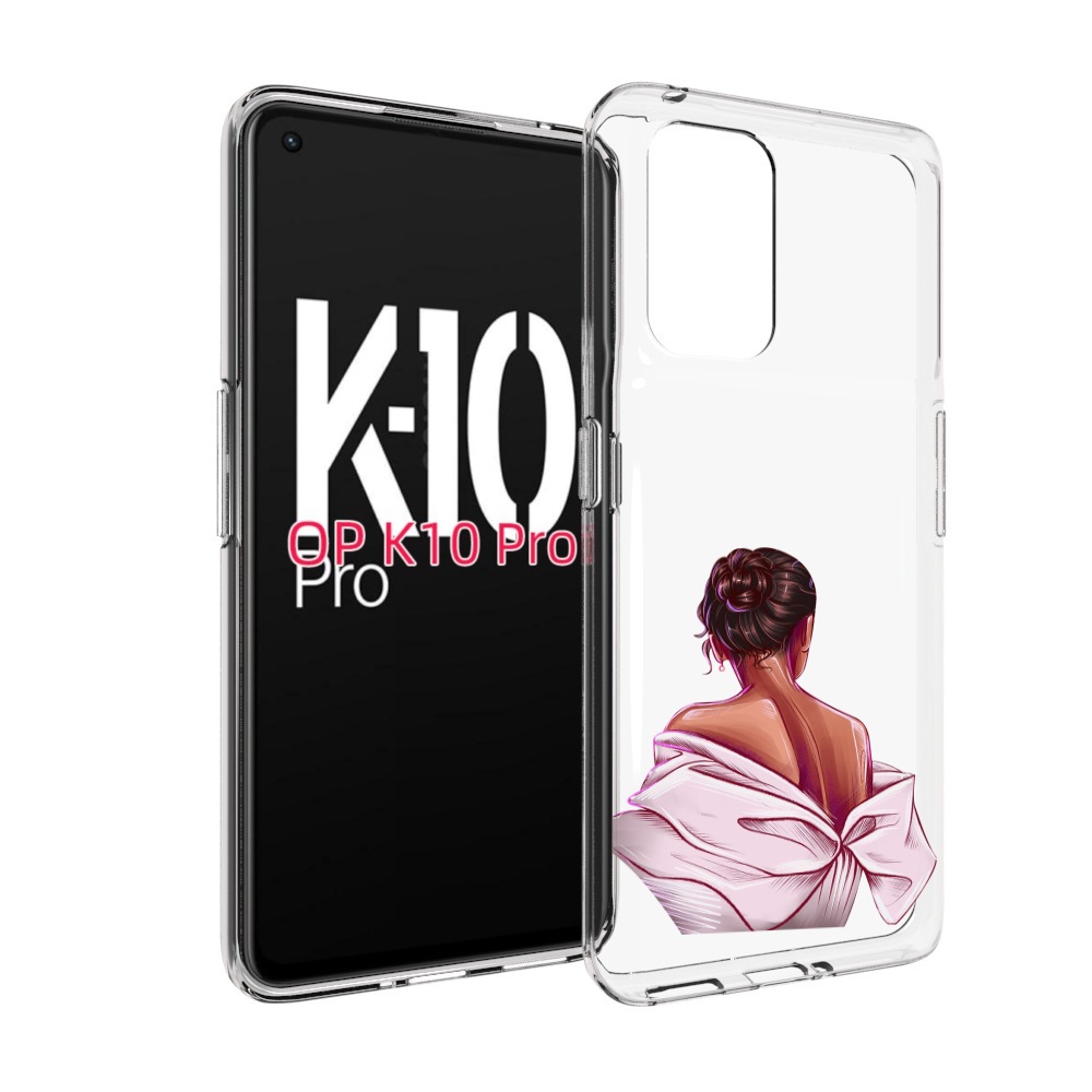 

Чехол MyPads девушка-со-спины женский для OPPO K10 Pro, Прозрачный, Tocco