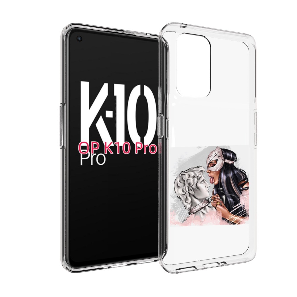 

Чехол MyPads девушка-флирт женский для OPPO K10 Pro, Прозрачный, Tocco