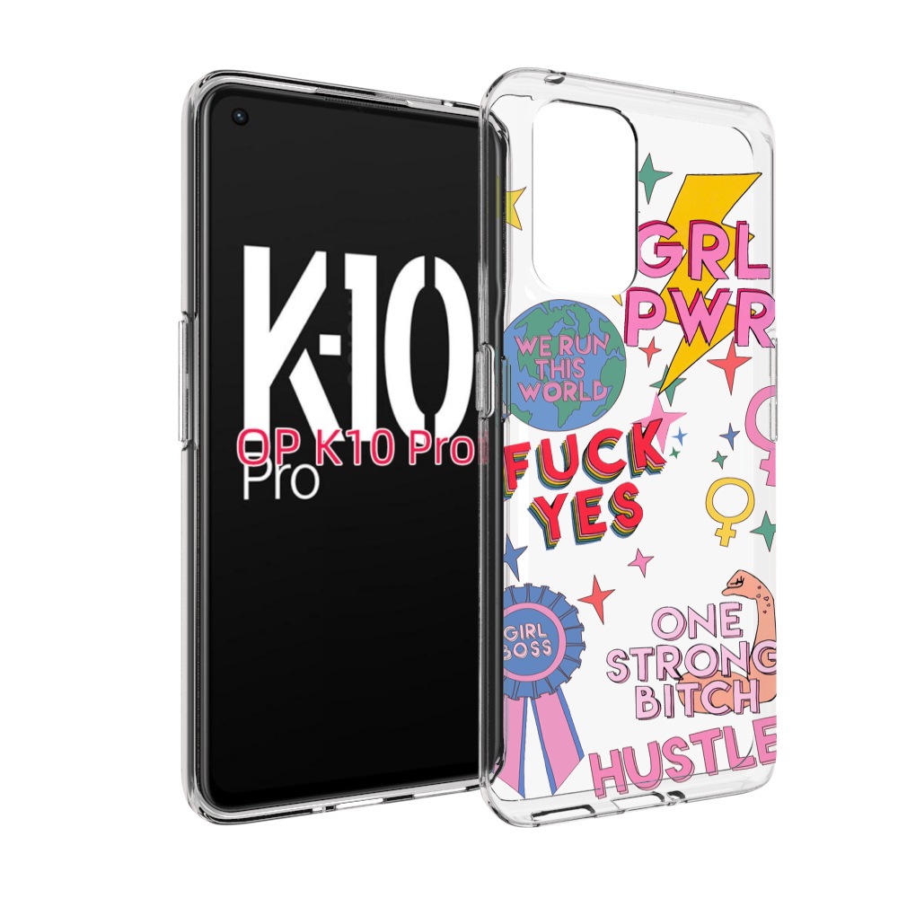 

Чехол MyPads девушки-боссы женский для OPPO K10 Pro, Прозрачный, Tocco