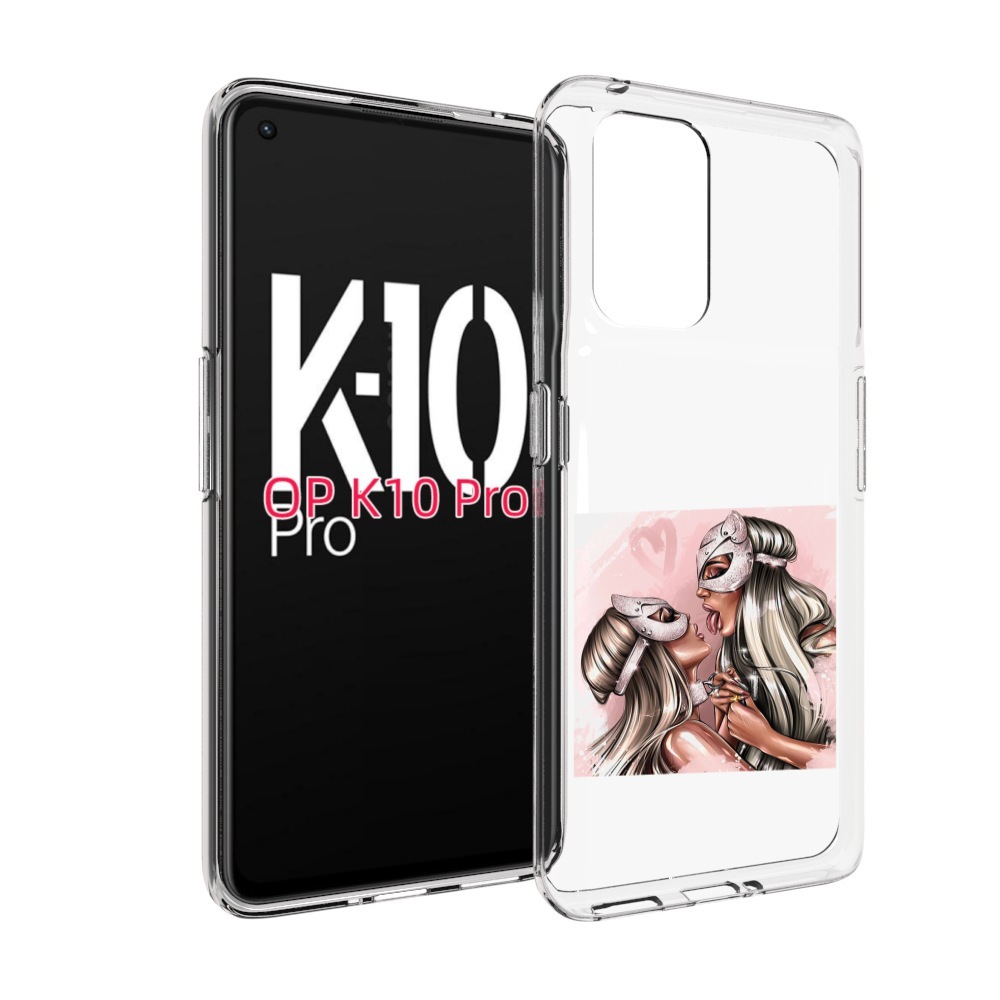 

Чехол MyPads девушки-поцелуй женский для OPPO K10 Pro, Прозрачный, Tocco