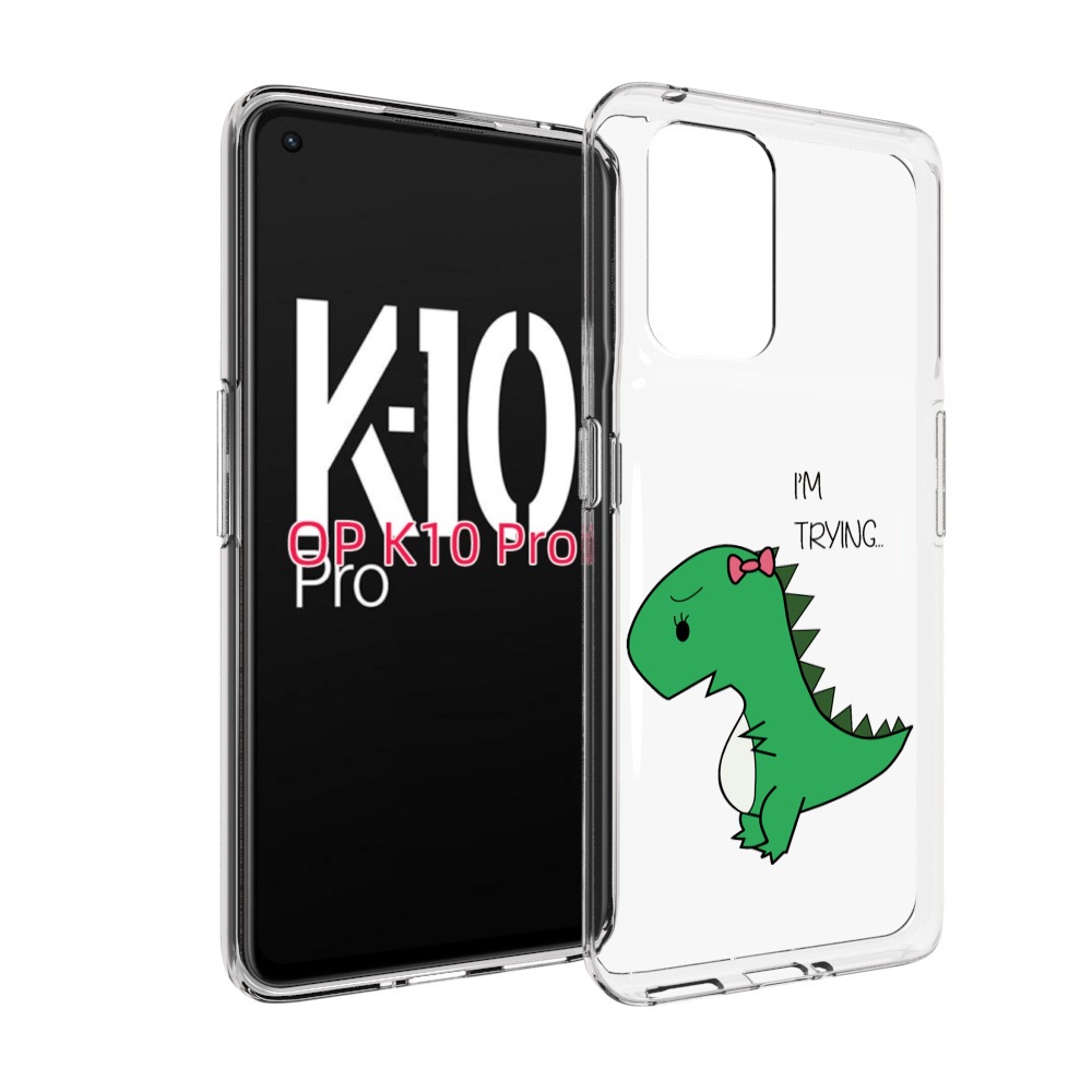 

Чехол MyPads динозаврик-девочка для OPPO K10 Pro, Прозрачный, Tocco