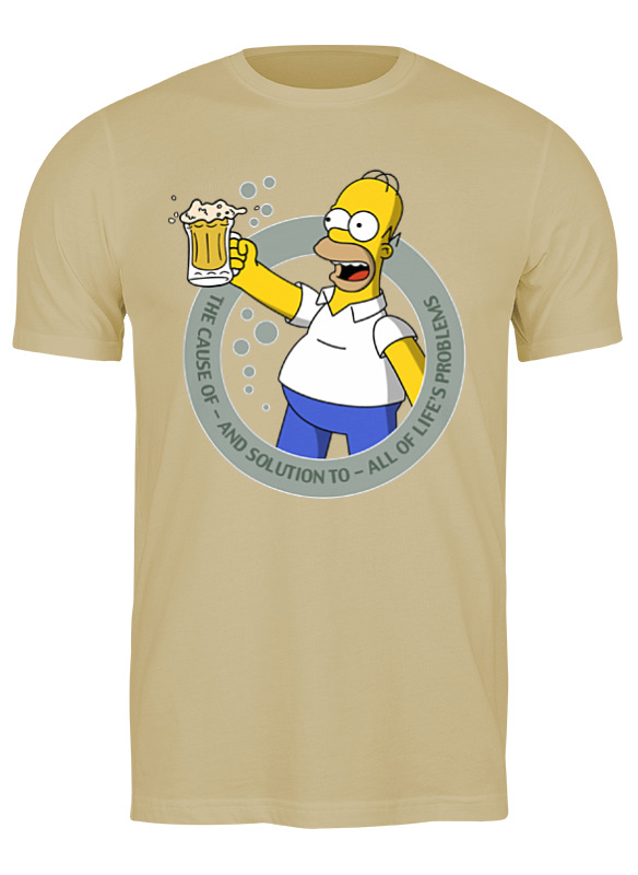 

Футболка мужская Printio No problems (simpson) бежевая L, No problems (simpson)