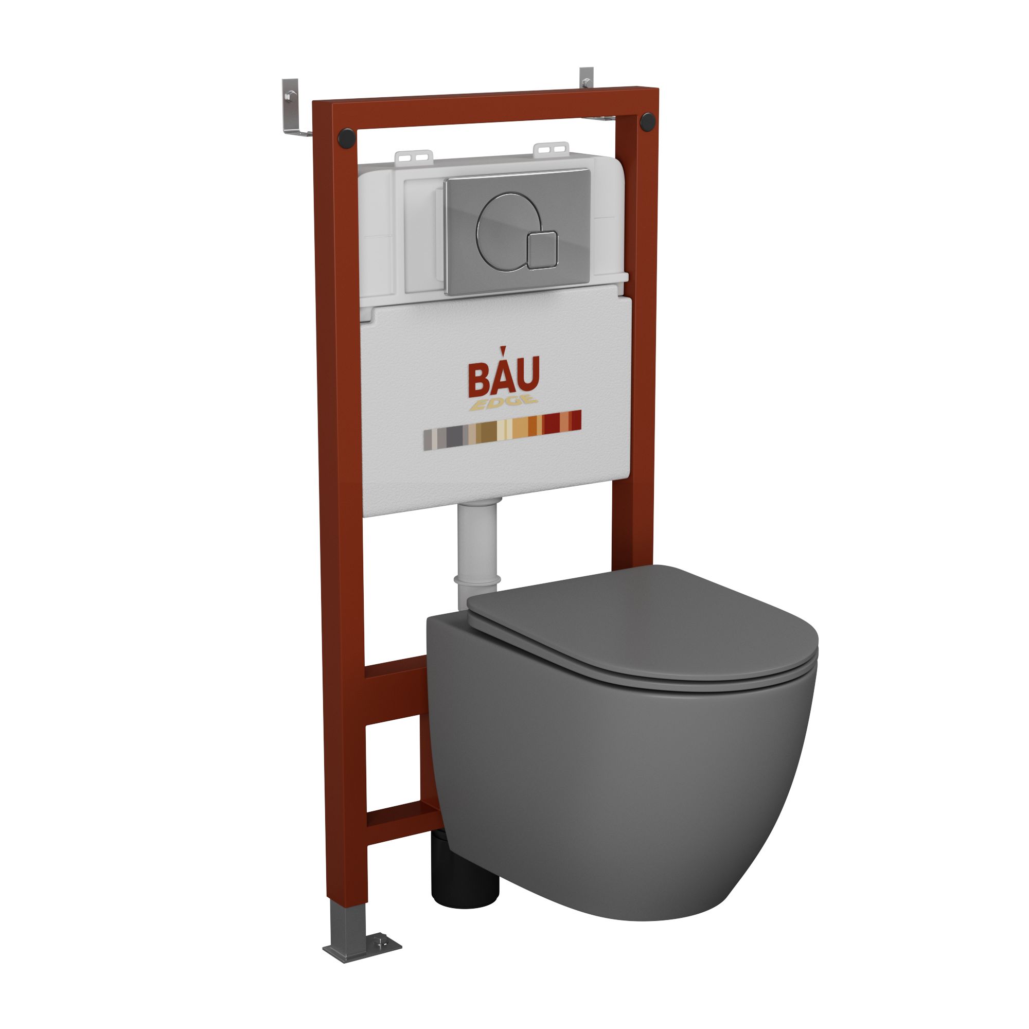 Комплект BAU 6 в 1: инсталляция BAU PRO, унитаз Bau Dream 49, 5х36, сиденье, клавиша Omega