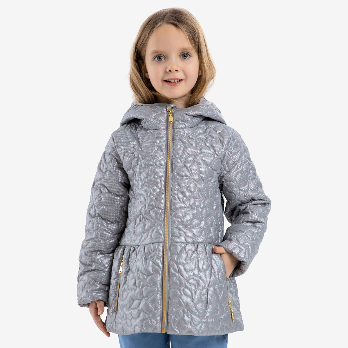 Куртка детская Kapika JKGCK04-02, цвет серебристый, размер 104