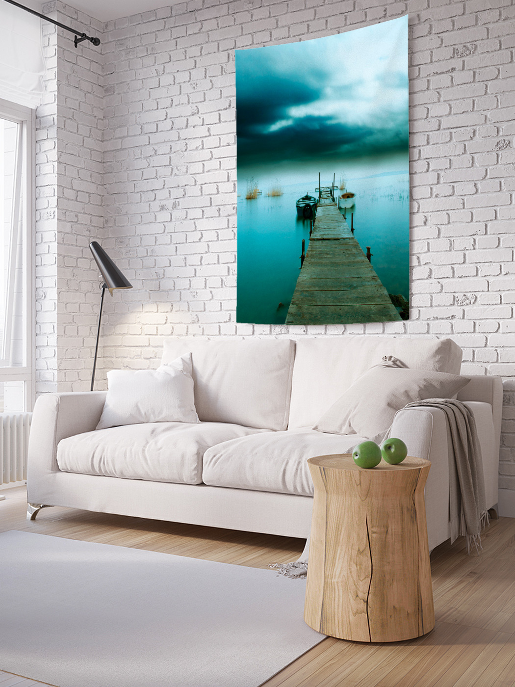 фото Вертикальное фотопанно на стену joyarty "лодки у причала", 100x150 см