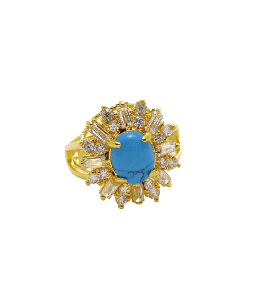 

Кольцо из бижутерного сплава р. 16 Lotus Jewelry OLD_141R-40tq, бирюза/циркон, OLD_141R-40tq