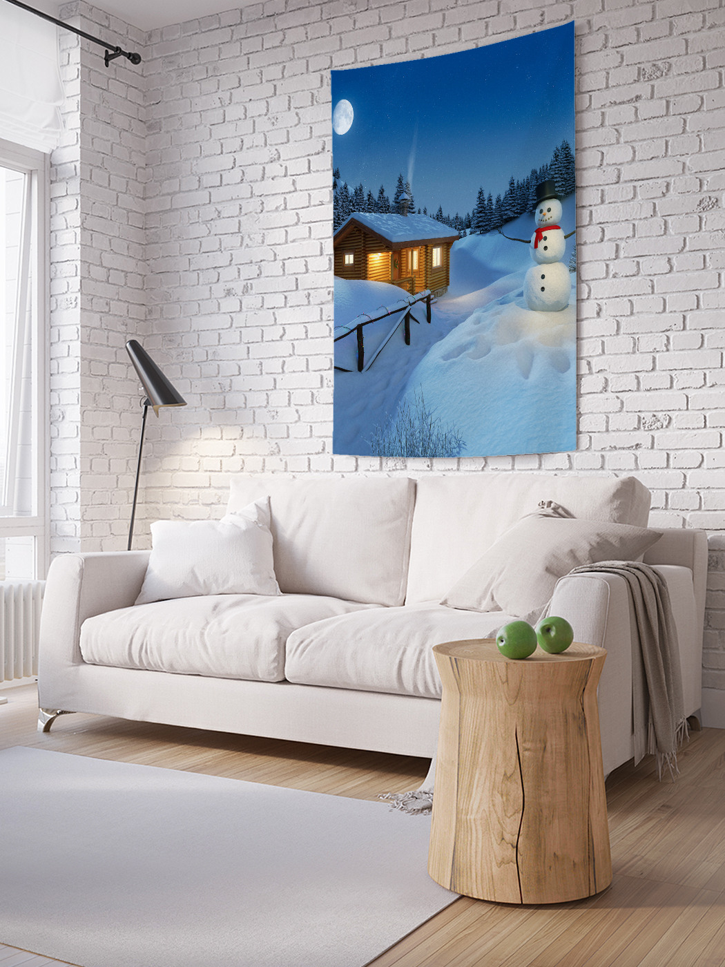 

Вертикальное фотопанно на стену JoyArty Ночной снеговик 100x150 см, Ночной снеговик