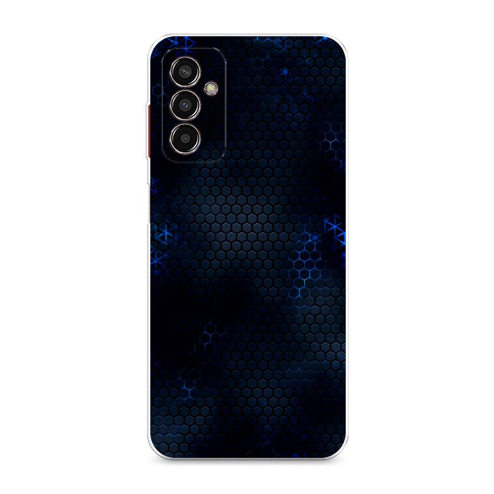 фото Силиконовый чехол "фон соты синие" на samsung galaxy m13 awog