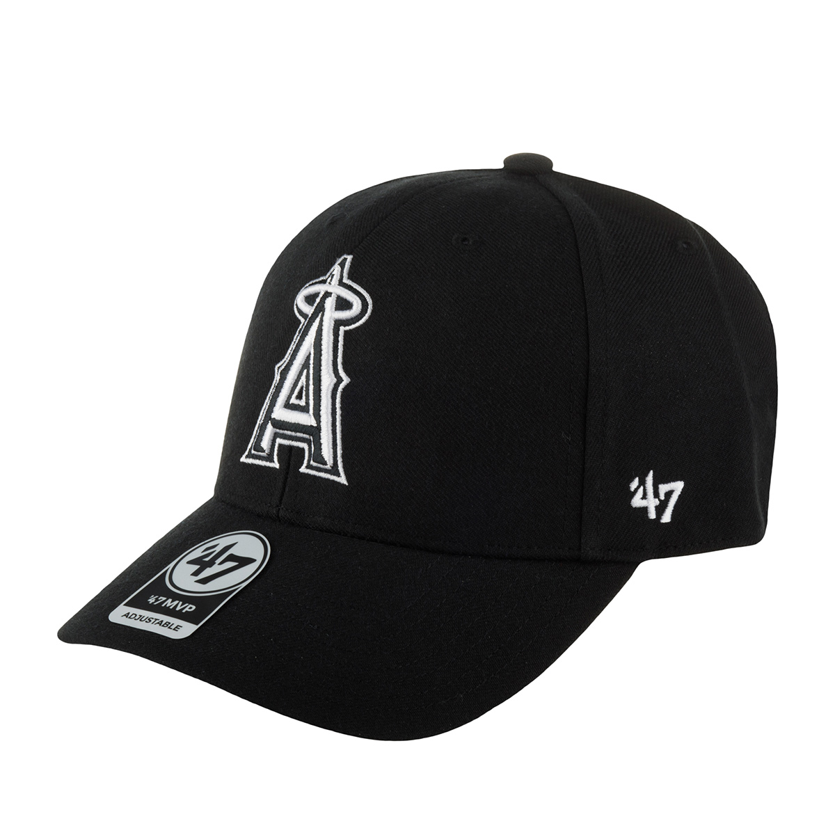 Бейсболка унисекс 47 BRAND B-MPDTP04WBP-BK Los Angeles Angels MLB черная, one size