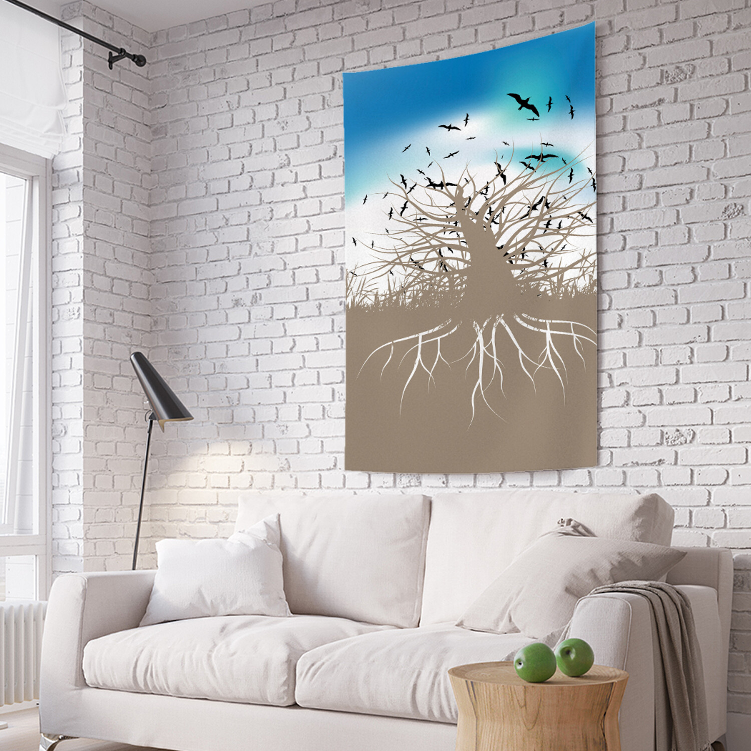 

Вертикальное фотопанно на стену JoyArty Стая птиц у древа 150x200 см, Стая птиц у древа