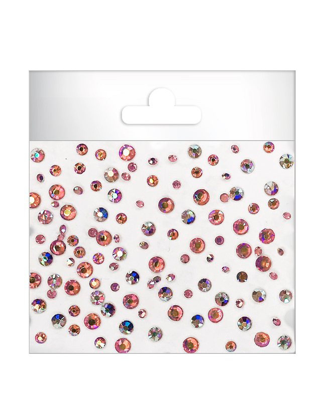 

Стразы PUF стекло Crystal mix AB Peach в пакете 400 шт, Розовый