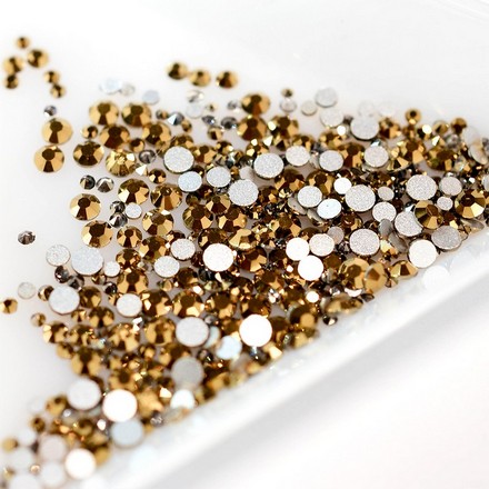 

Стразы PUF стекло Crystal mix Gold в пакете 400 шт, Золотистый