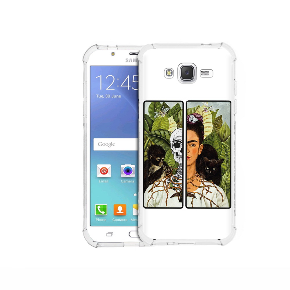 

Чехол MyPads Tocco для Samsung Galaxy J5 (2015) сдвоенная картинка девушка скелет, Прозрачный, Tocco