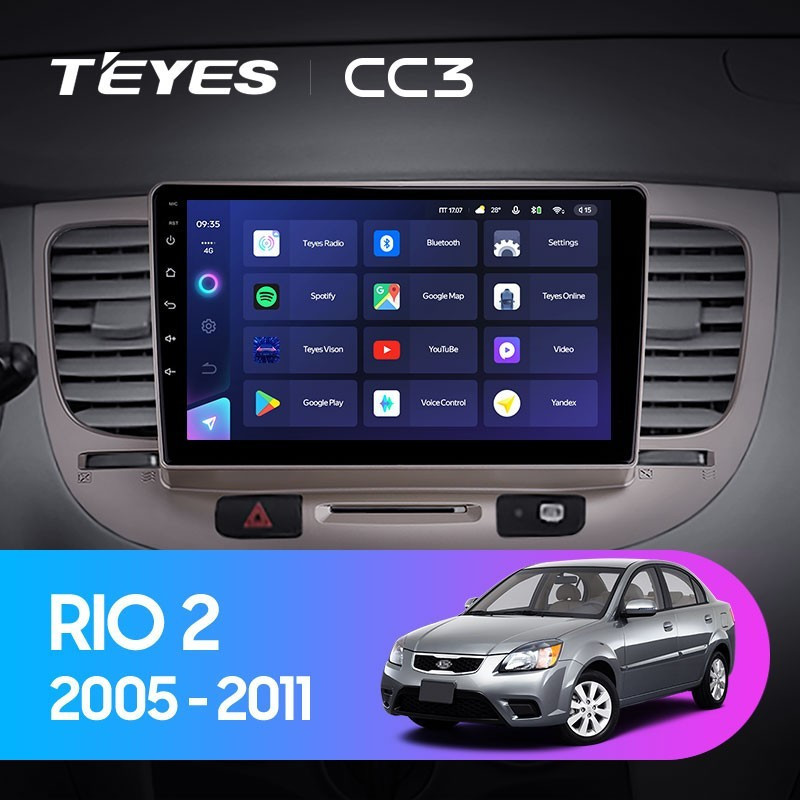 Штатная магнитола Teyes CC3L 4/64 Kia Rio 2 (2005-2011)