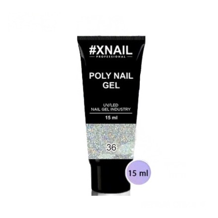 

Полигель Xnail, №36, с блестками