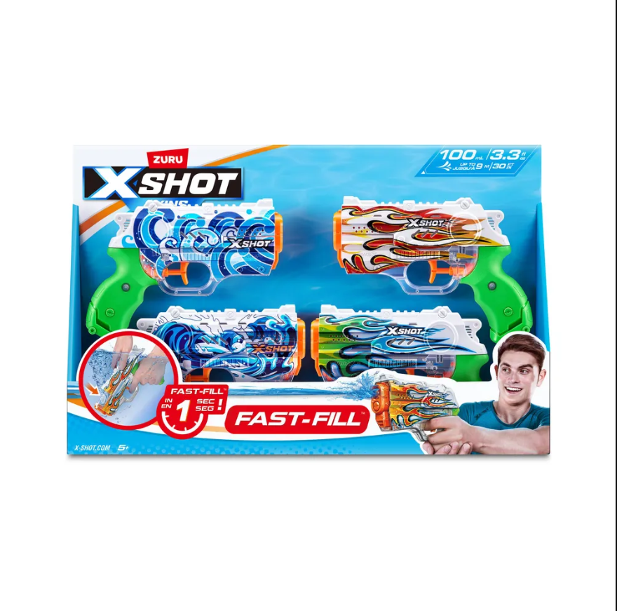 Водный Бластер игрушечный ZURU X-Shot Water Фаст Филл Нано Скин водный бластер kari kids bt016333b