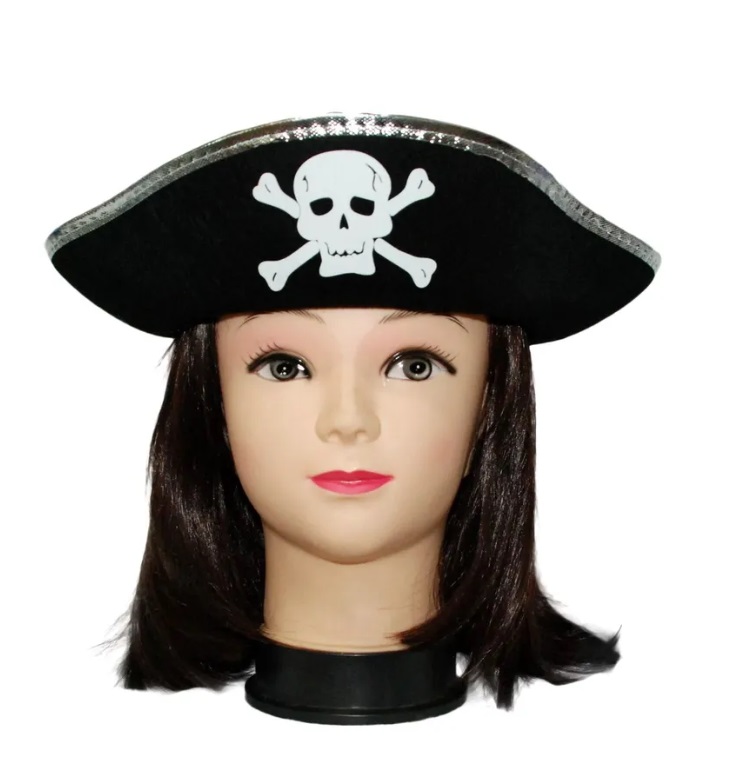 

Шляпа карнавальная Пират с окантовкой ТНК8261, Черный, ТНК8261
