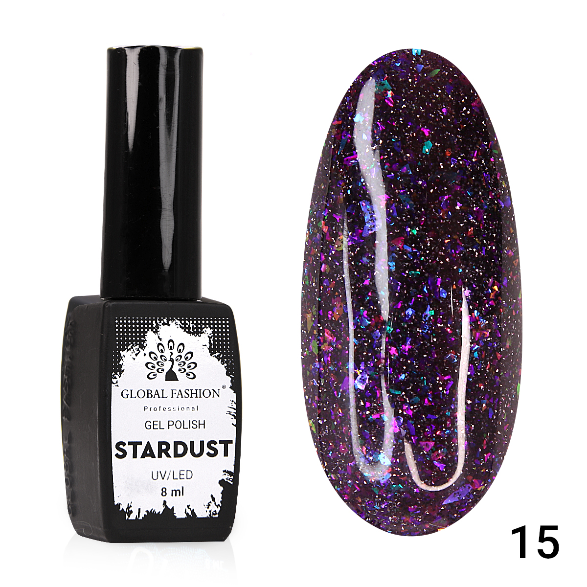 

Гель лак Stardust Global Fashion 8 мл 15, Фиолетовый