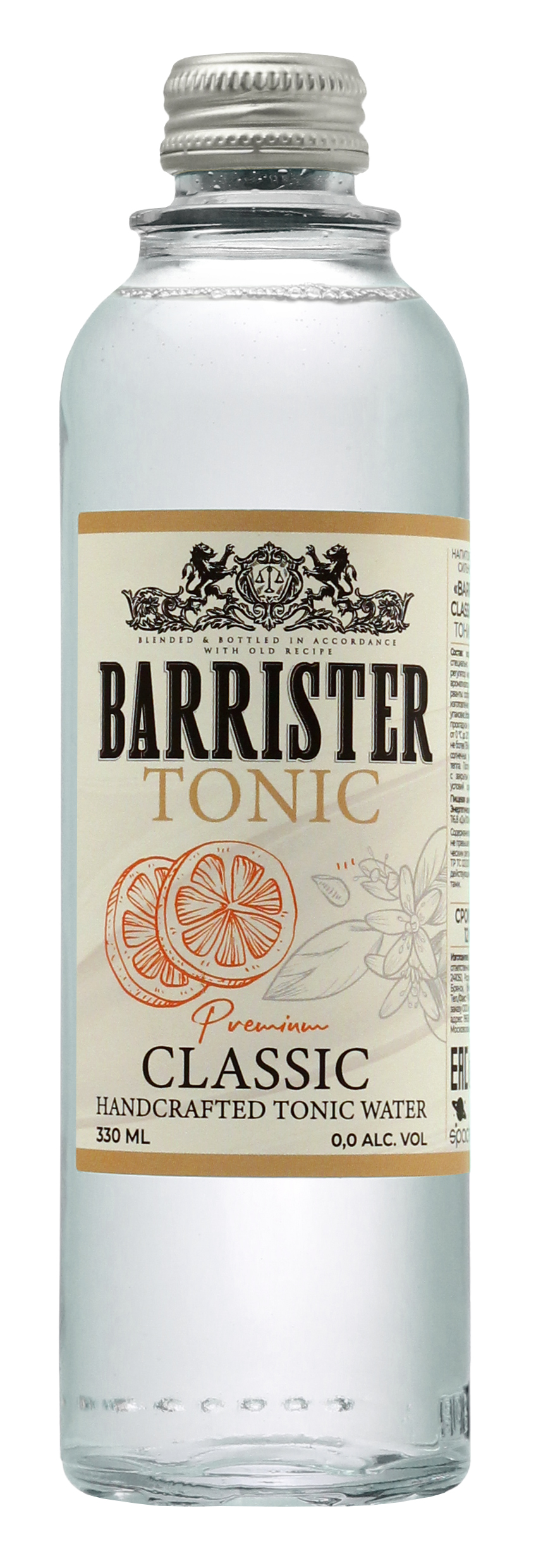 

Тоник Barrister напиток безалкогольный вкус классический, 0,33 л х 12 шт, Tonic Classic