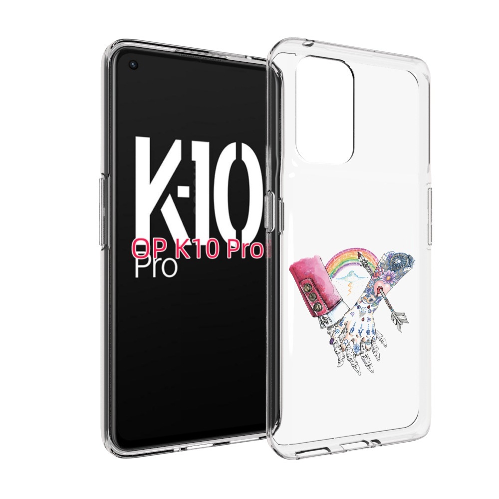 

Чехол MyPads абстракция руки в татуировках для OPPO K10 Pro, Прозрачный, Tocco