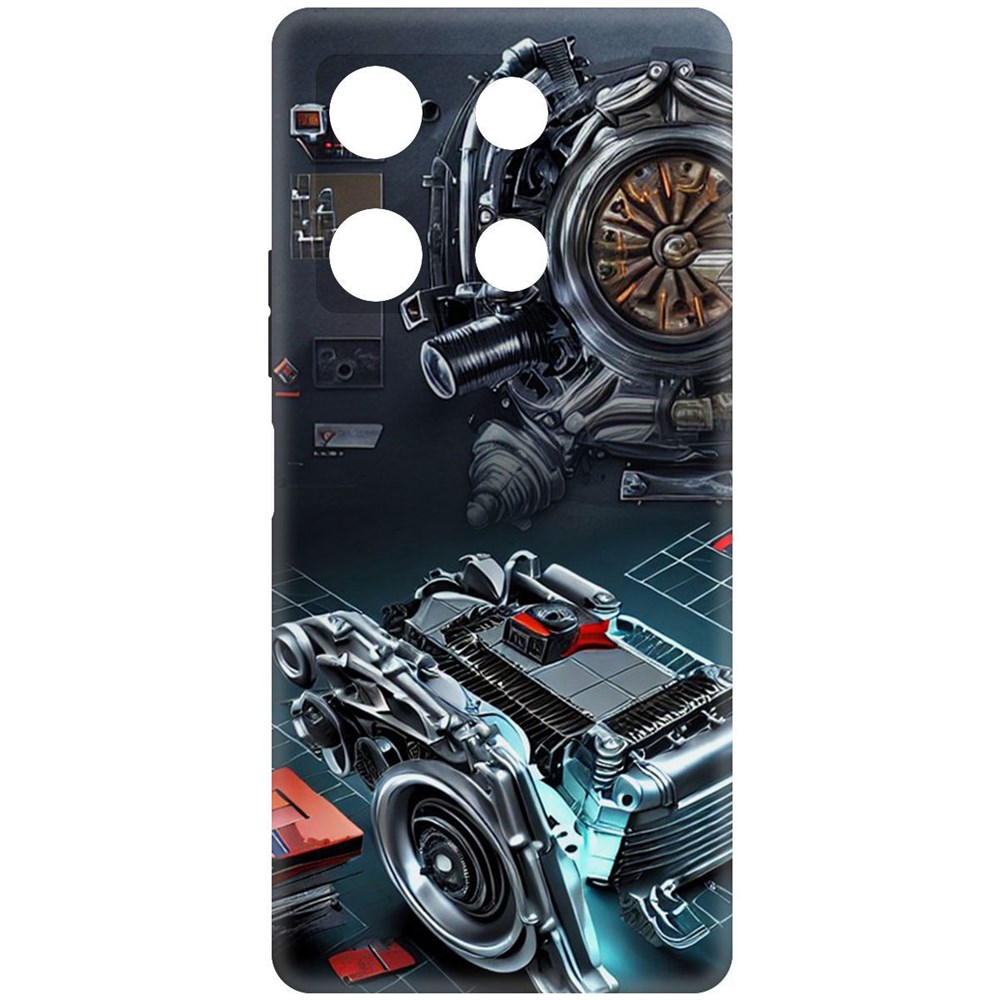 

Чехол-накладка Krutoff Soft Case Моторы для Infinix Note 30 Pro черный