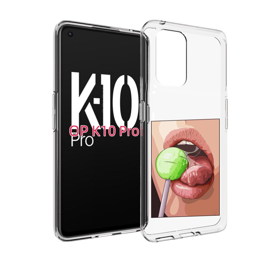 

Чехол MyPads зеленый-чупа-чупс женский для OPPO K10 Pro, Прозрачный, Tocco